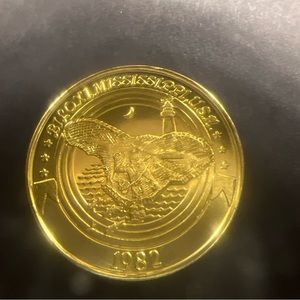 Gold Token from Biloxi Mississippi Mardi Gras 1982 Biloxi carnival assocn